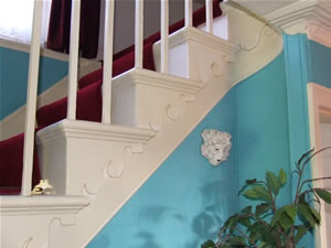 Staircase showing detailing in the risers